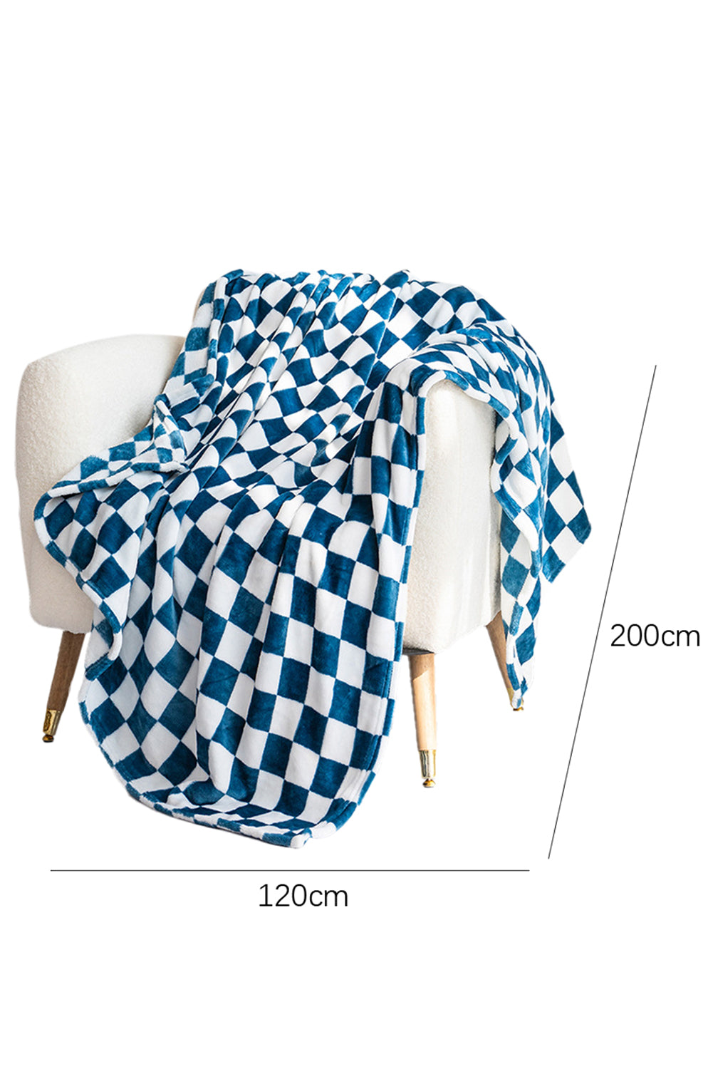 Navy Blue Checkerboard Printed Soft Throw Blanket 120*200cm 7086d263286da1d9
