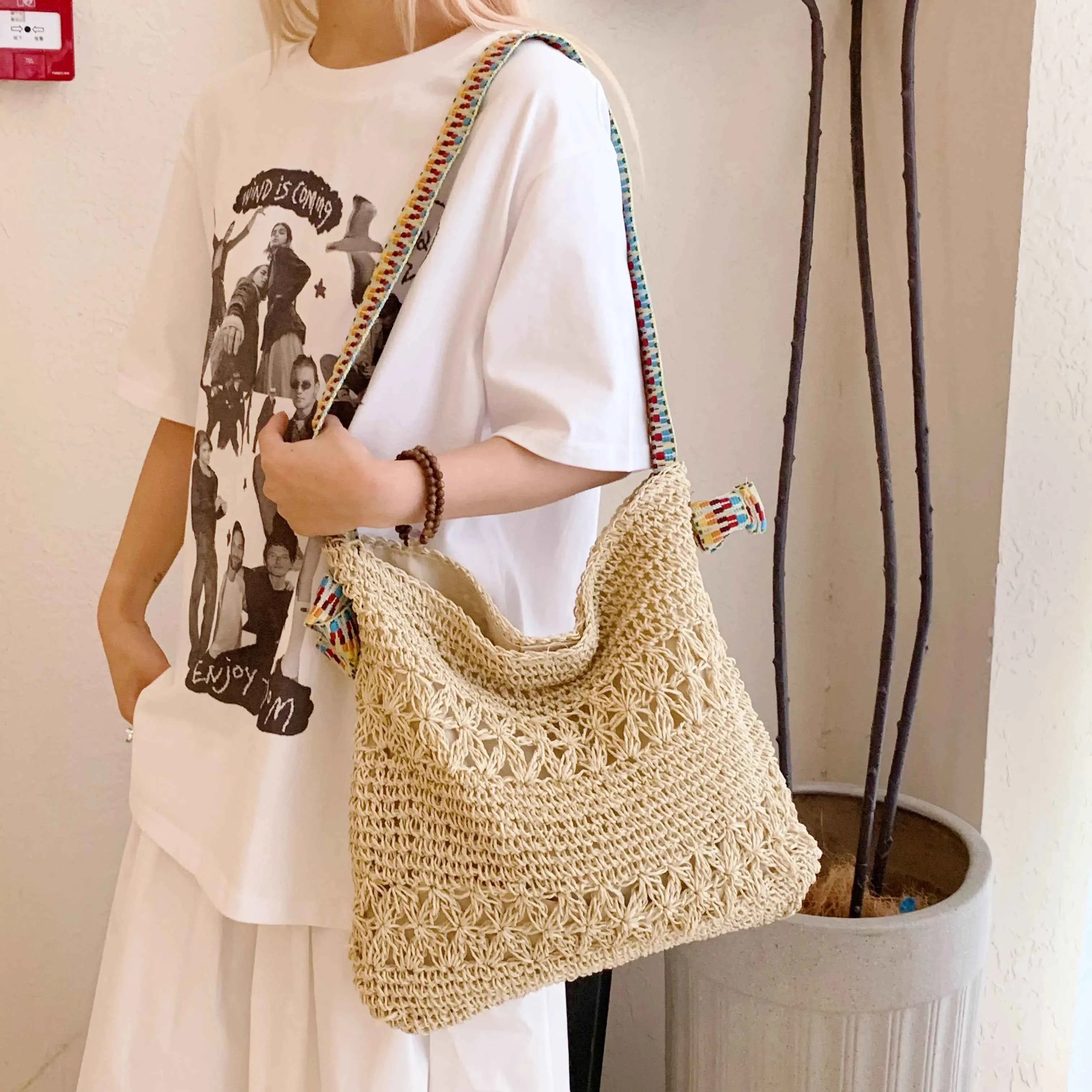 Crochet Colorful Strap Shoulder Bag 7093557918134f68bd3c37234d7875be-Max-Origin