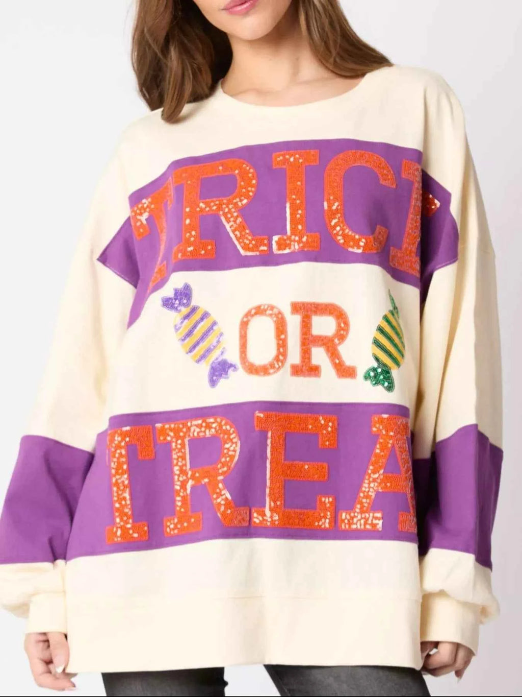 Halloween Trick Or Treat Sequin Sweatshirt 70a85732-0932-49ce-bc54-a2c69385d986-Max-Origin