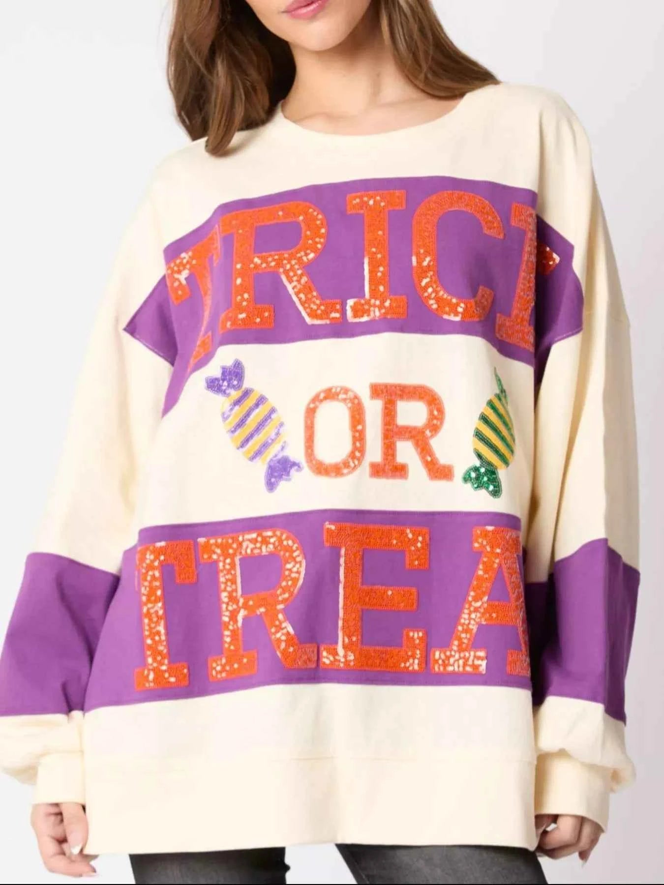 Halloween Trick Or Treat Sequin Sweatshirt 70a85732-0932-49ce-bc54-a2c69385d986-Max-Origin