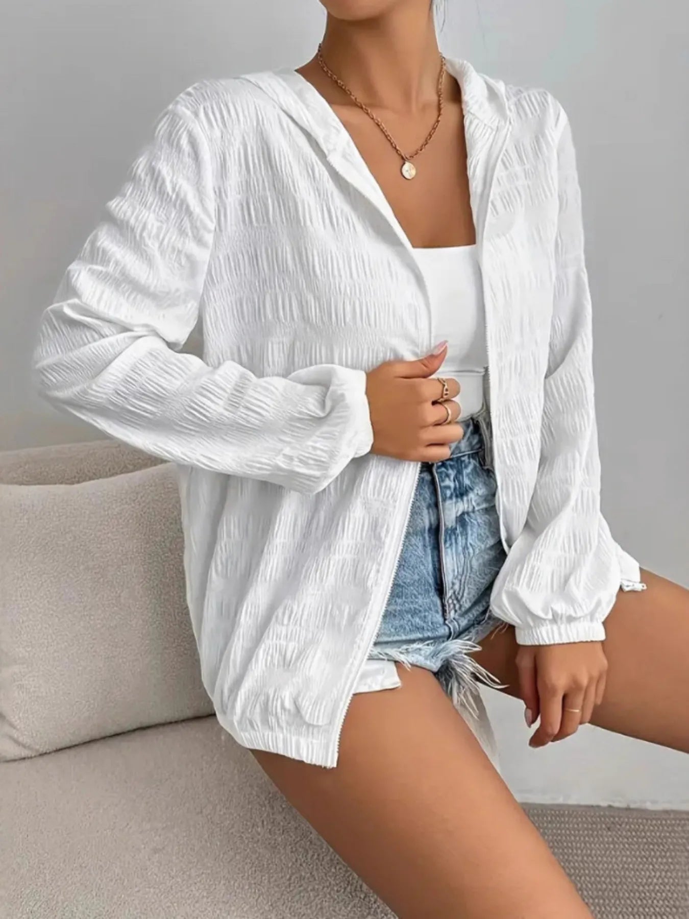 Zip Up Long Sleeve Hooded Outerwear 70aaf5e7a8cf4845b7a75280581bf282-Max-Origin