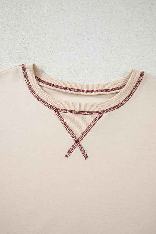 Stripe Patchwork Long Sleeve Knit Top 70b429fe-5de6-4e1e-8ed7-3fc07b2b1ce2