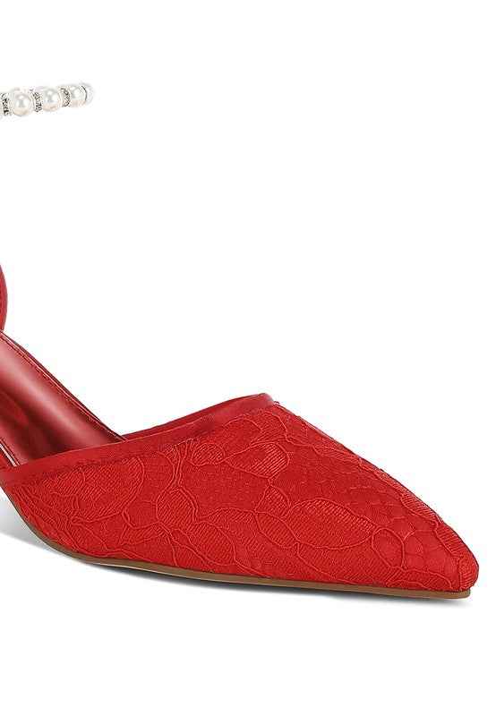 Laika Lace Kitten Heel Sandals 70bba027-e910-4065-9c0d-90f898a786dc