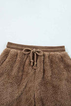 Sherpa Zip-Up Hoodie and Drawstring Shorts Set 70bc4ae3-6650-454b-b6a3-adb665245c7a