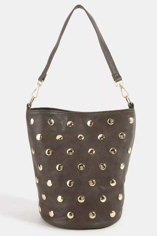 Fame Studded Leather Bucket Bag GDBR one size 713a67d1013b4f74b1552452abb1acbd-Max-Origin