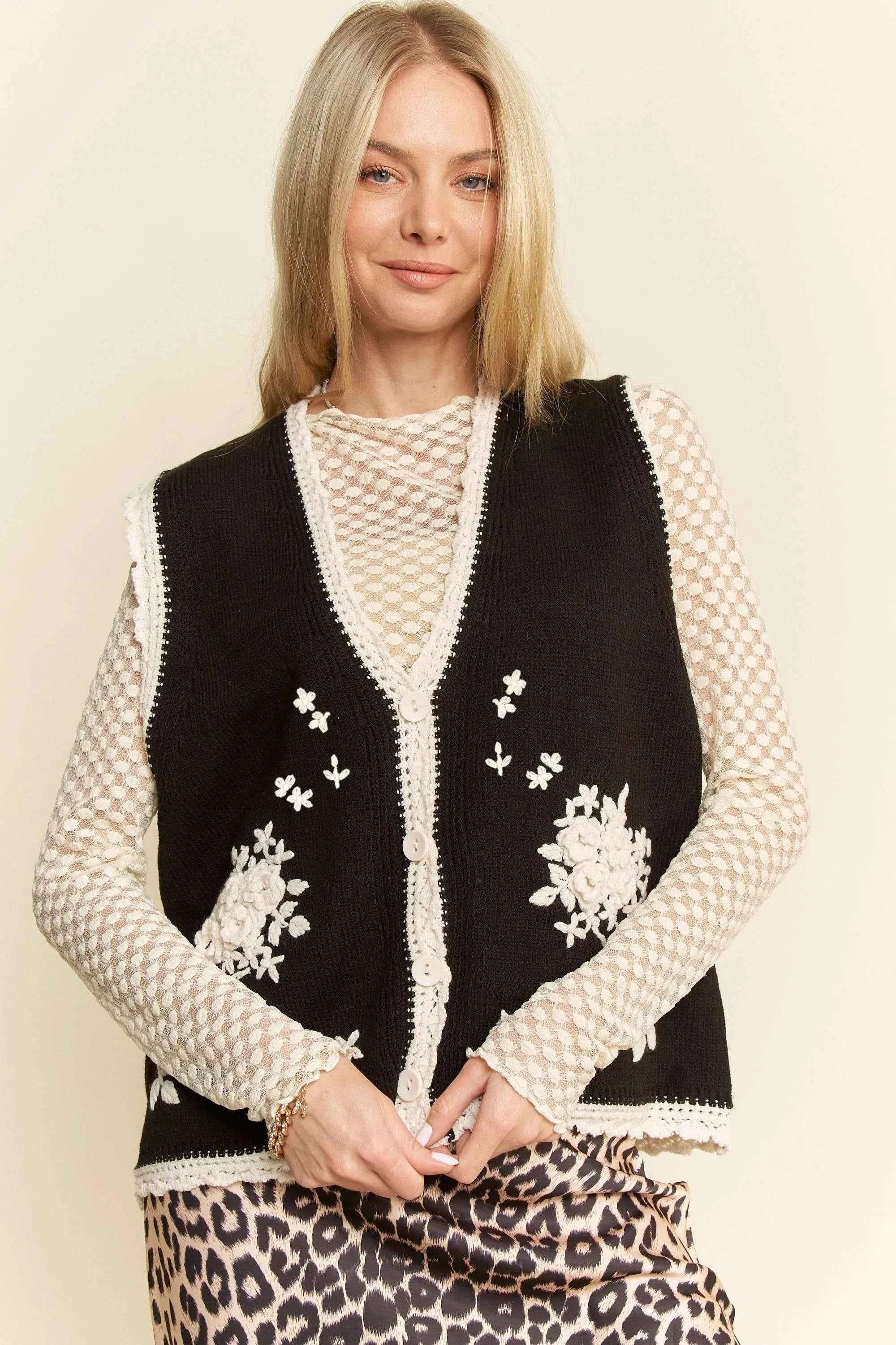 Davi & Dani Floral Embroidered Lace Sweater Knit Vest 7144c301c9a84e429b33f2ec8fd53d7d-Max-Origin