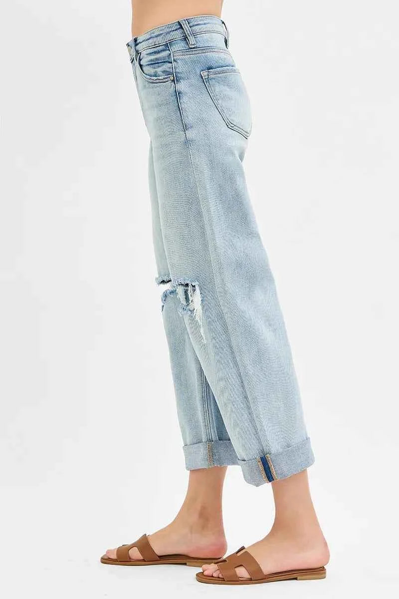 RISEN Full Size Mid Rise Fit Boyfriend Jeans with Cuff Plus Size 714c596f10434dabb239807c8252baad-Max-Origin