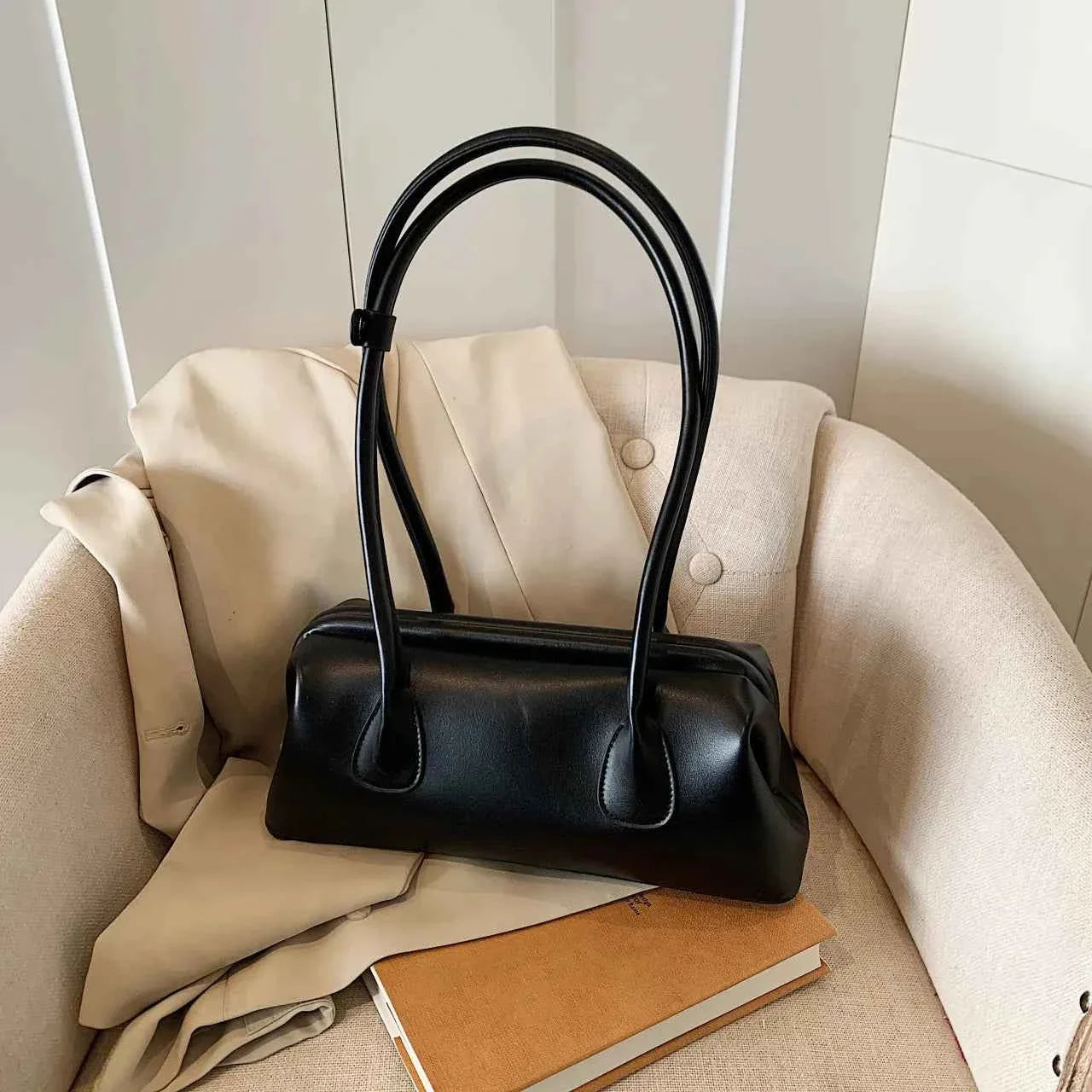 PU Leather Shoulder Bag Black onesize 714f0a04f2d141069121fa141e4cb848-Max-Origin