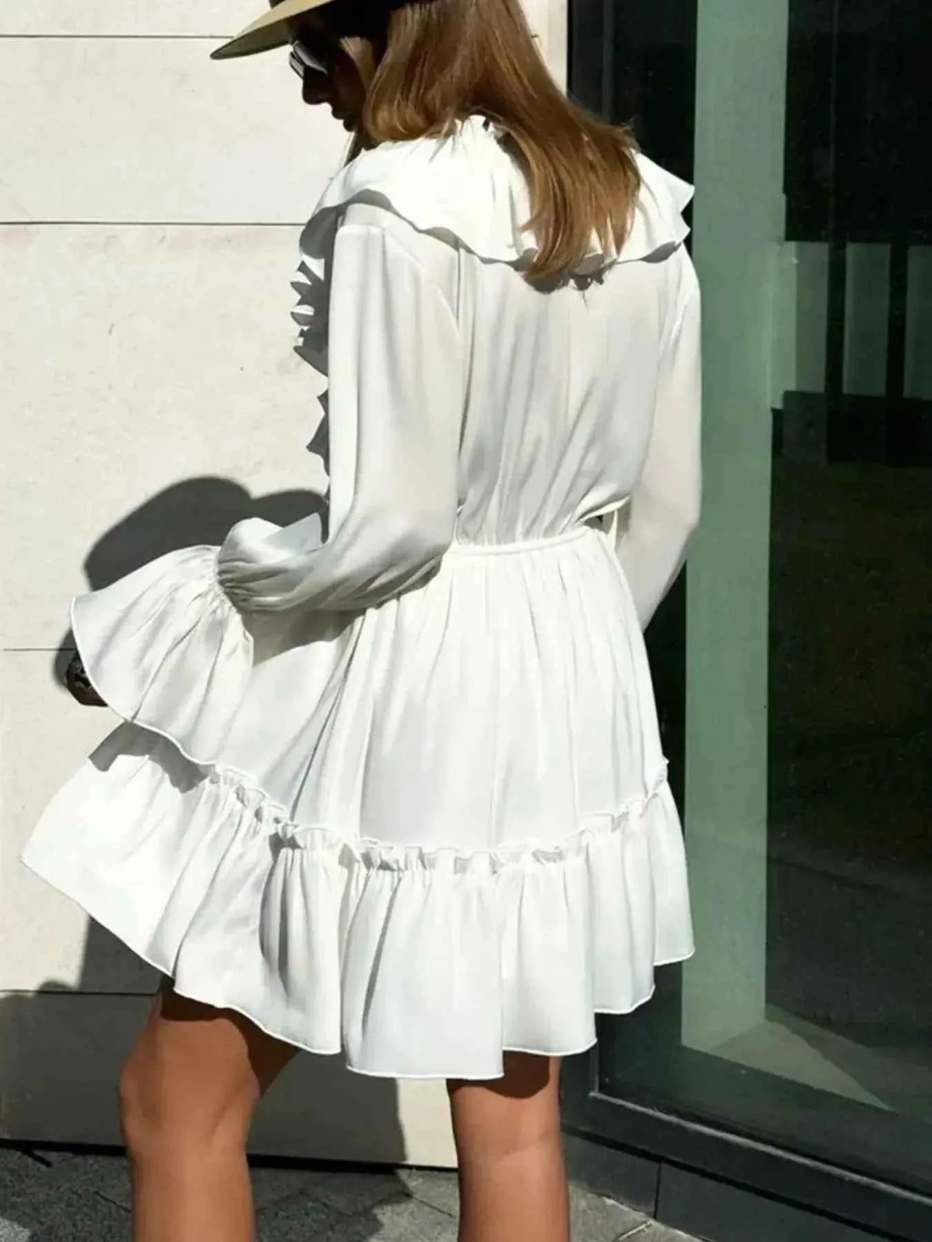 Ruffle Flounce Sleeve Mini Dress 7160b28b-f9b2-4853-b085-eb26a6725475-Max-Origin