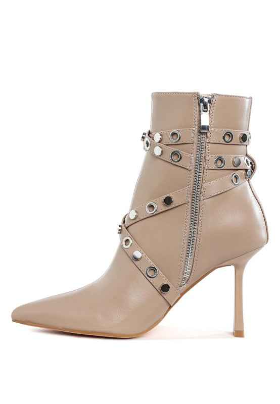 Jacinta Slim Flared Heel Strappy Boots 71610c41-17c4-4c76-8c1b-892c2e02cb4d