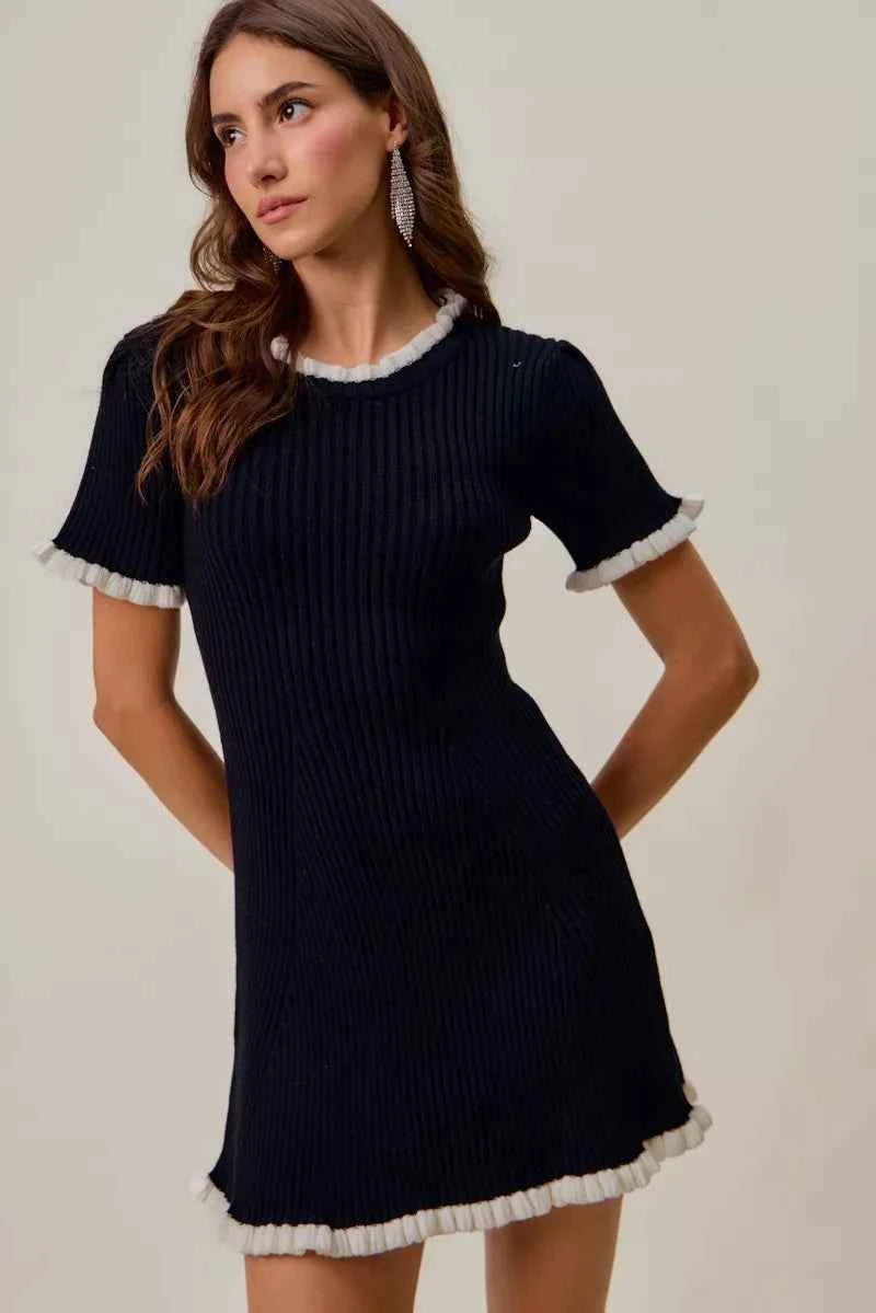 SO ME Contrast Ruffled Sweater Knit Mini Dress 7162b7cc08734fdf8906151dee1db086-Max-Origin