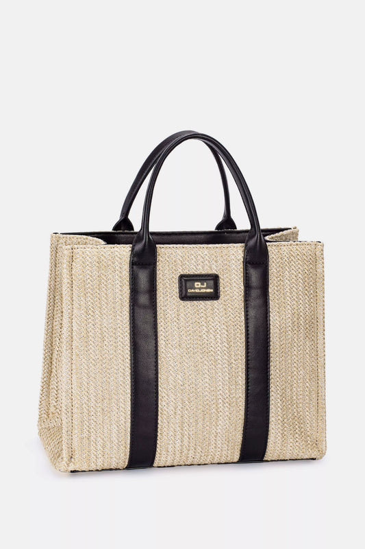David Jones Square Woven Tote Handbag Black One Size 71670b38-feb1-4730-a479-8813dcf1872c-Max-Origin