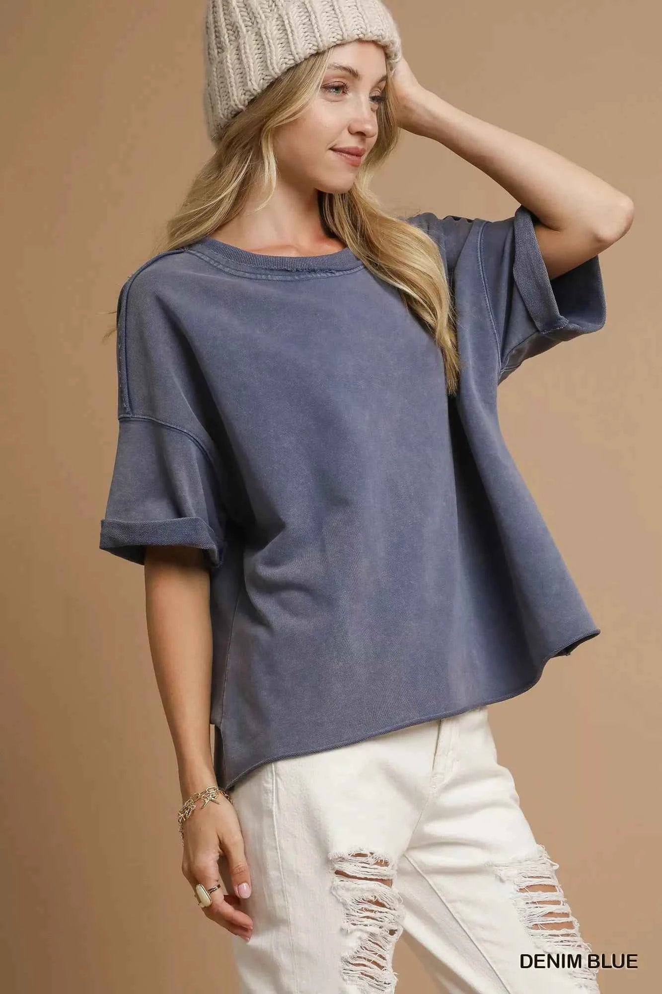 Mineral Wash Round Neck Top 7168cbab-f485-4c9f-a871-883d6944bb57-Max-Origin