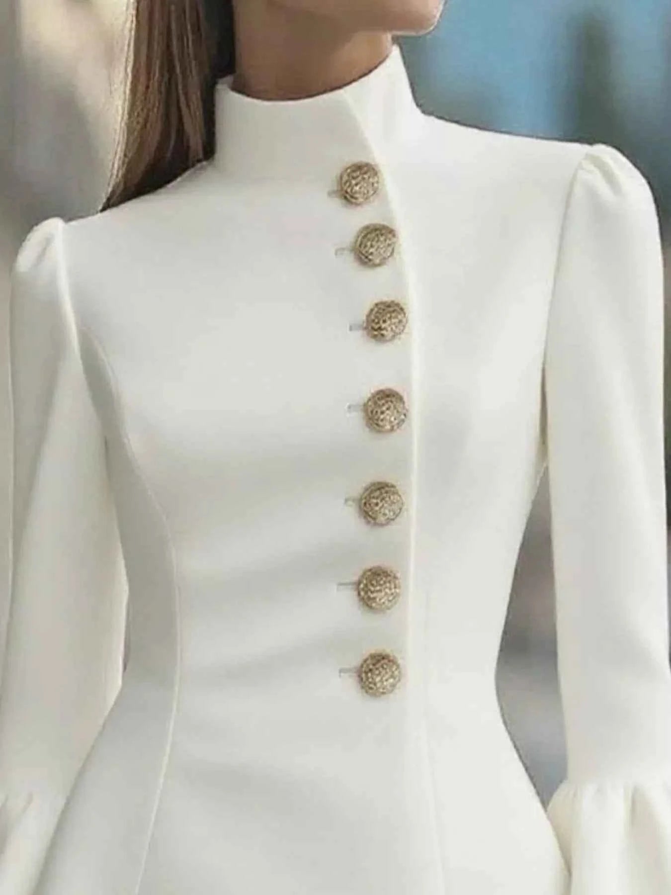 Bell Sleeve Mini Dress with Front Button 7175d1be-30d8-4fff-9409-5e68ddb0f801-Max-Origin
