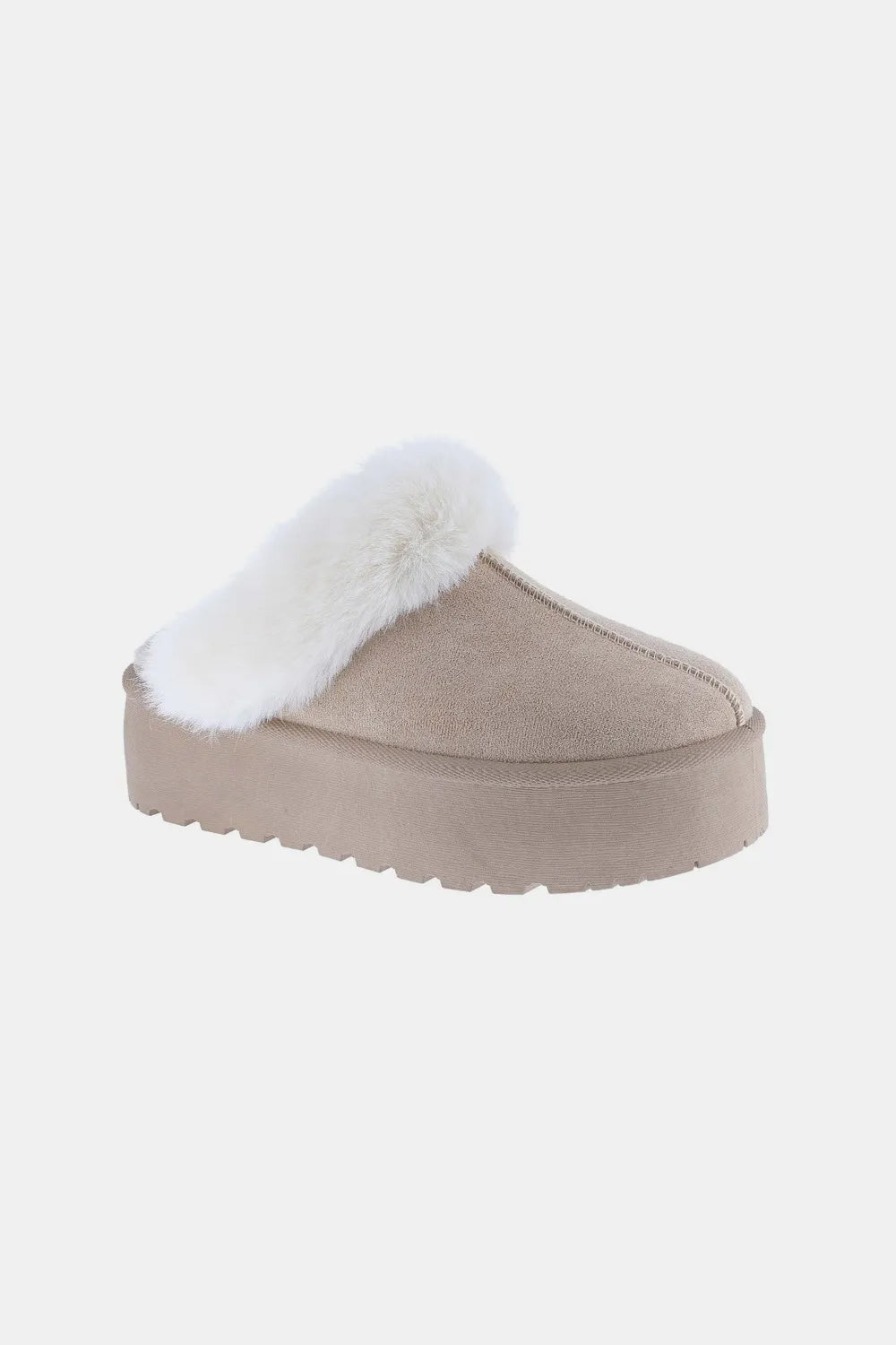 Weeboo Thick Bottom Fur Trim Snow Slippers Taupe 717c83f1-4fd5-4da3-b822-642217a0d4ef-Max