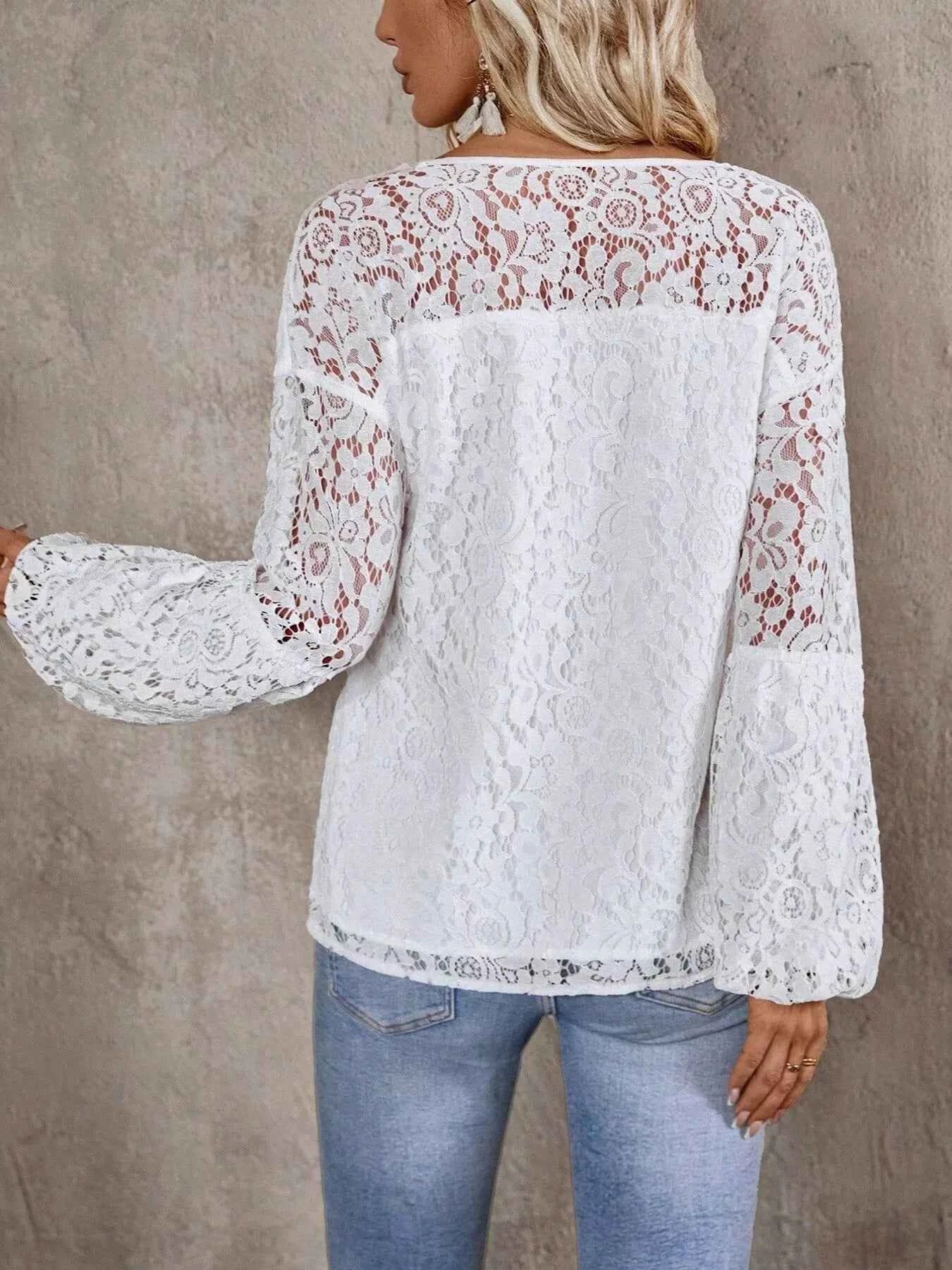Lace Tie Neck Long Sleeve Blouse 71a0b82d6213426d9b7194fad353ccd4-Max-Origin