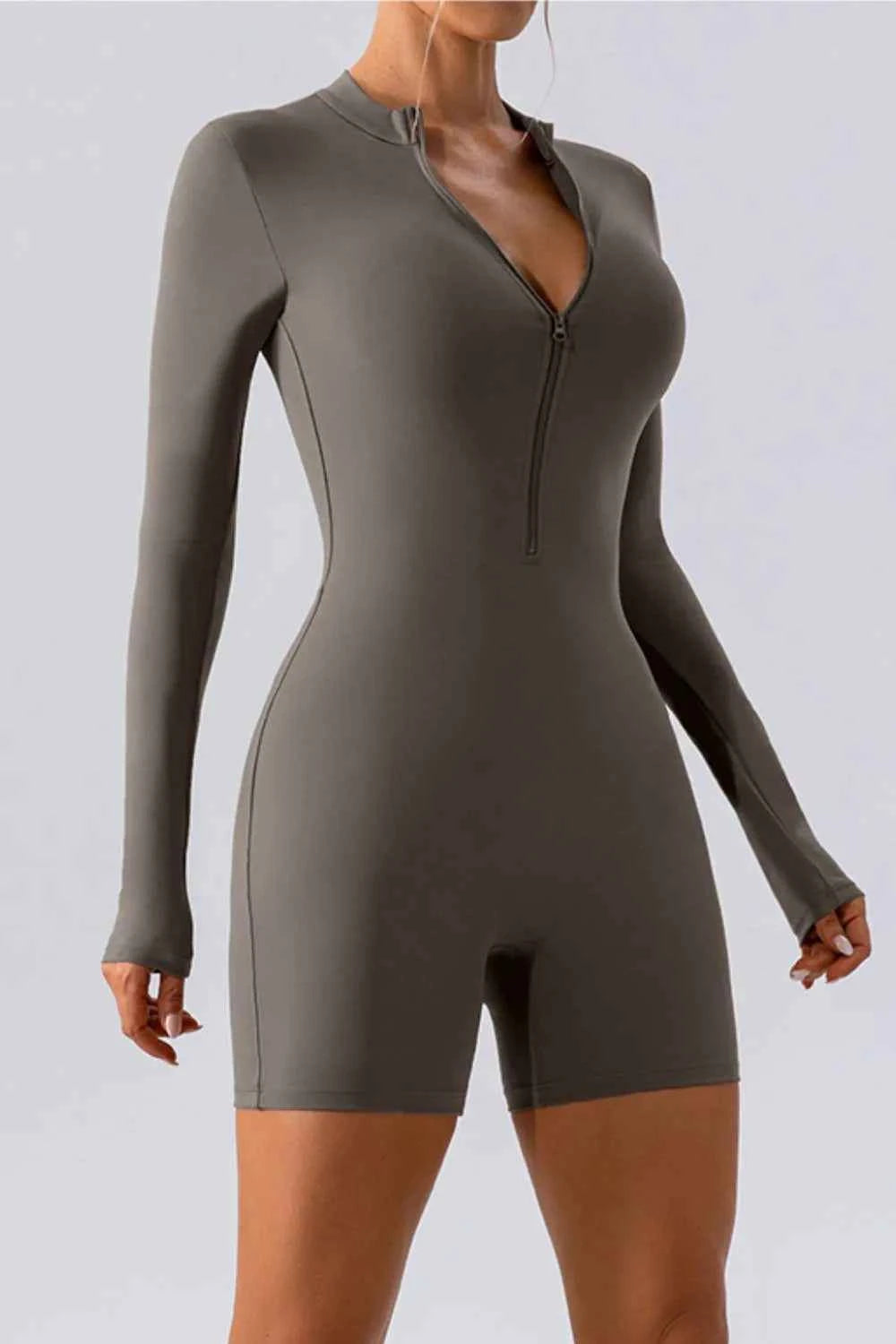 Half Zip Long Sleeve Active Romper 71aae9eb-a1b4-4209-bc29-cb3f185210a5-Max