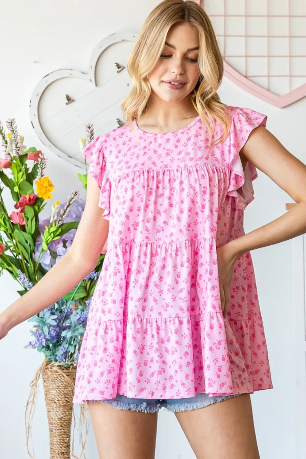 Heimish Full Size Floral Ruffled Tiered Top 71b67d46-53a6-4e0f-940f-9f86bd42e1ad-Max