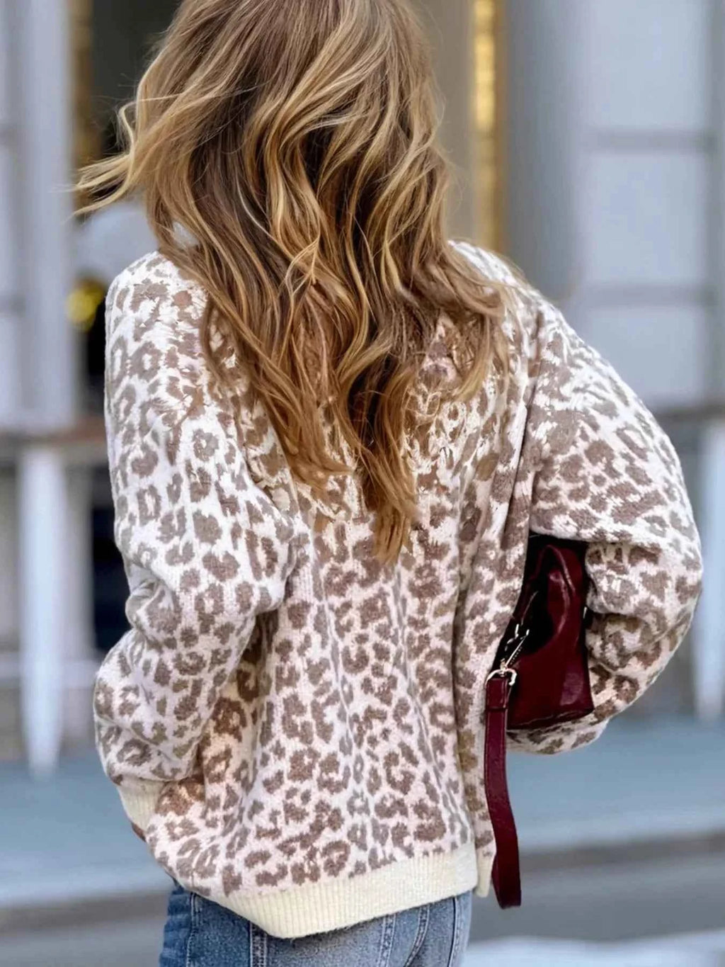 Leopard Drop Shoulder Chunky Knitted Cardigan 71c47241645540a99ff72907cf437ae6-Max-Origin