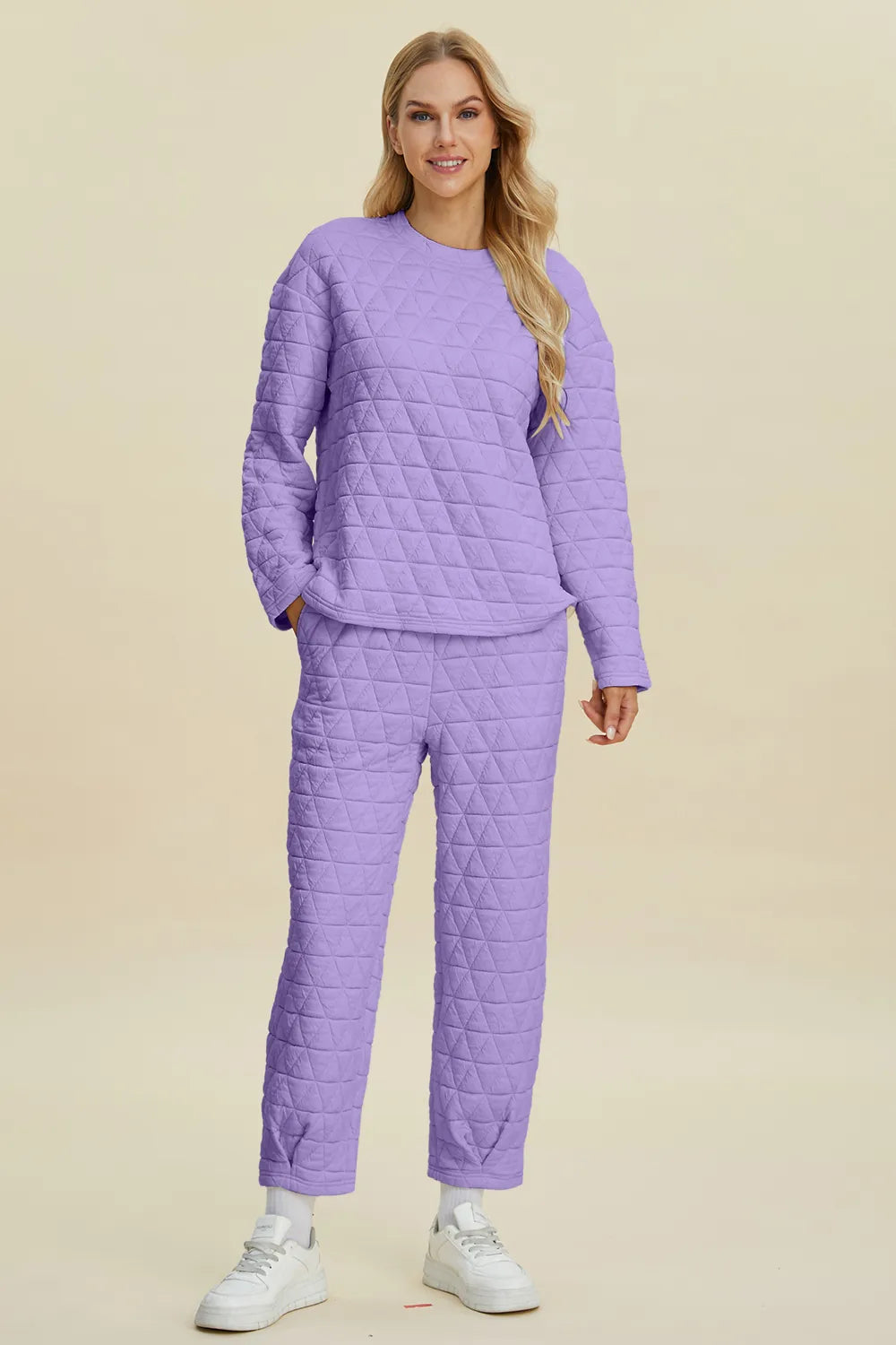 Double Take Full Size Texture Round Neck Long Sleeve Top and Pants Set 71c98d97-8a47-4889-bede-86f54a2815c2-Max