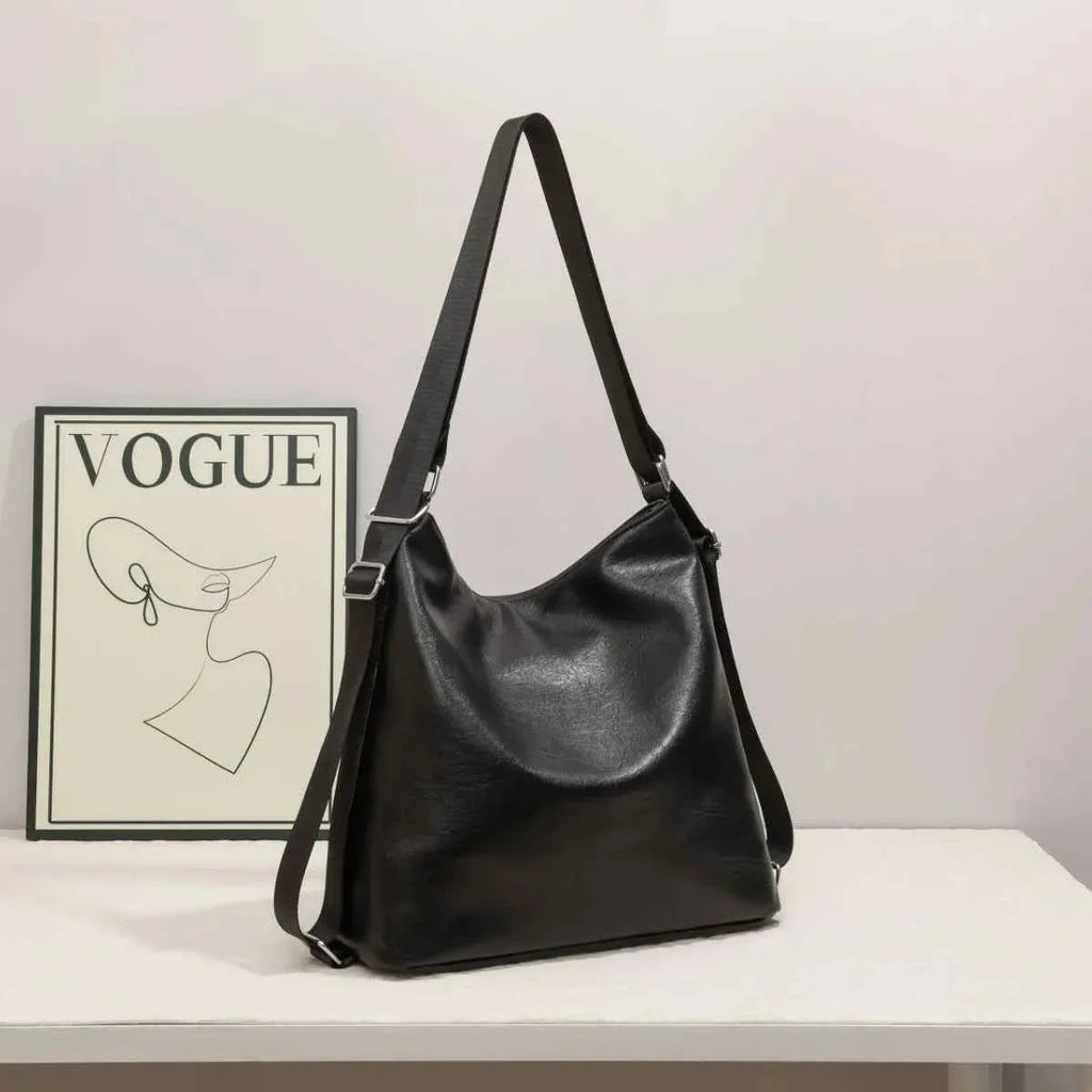 Leather Adjustable Strap Shoulder Bag Black onesize 71d98260-7c86-4929-baf5-fb49a4446a02-Max-Origin
