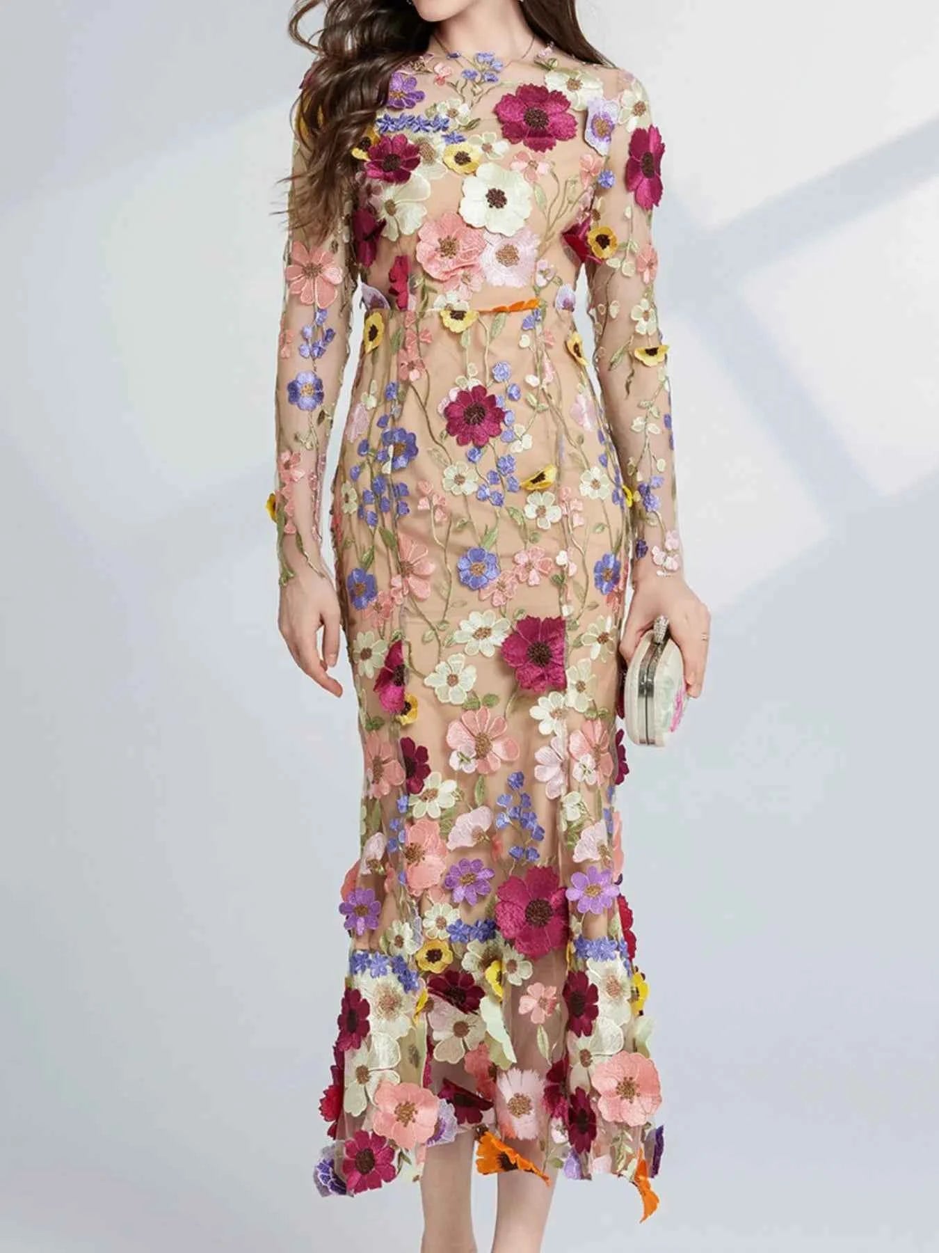 Floral Embroidered Mesh Long Sleeve Midi Dress 71e83fb4-9e02-4ab5-ba4e-4d1af964467c-Max-Origin