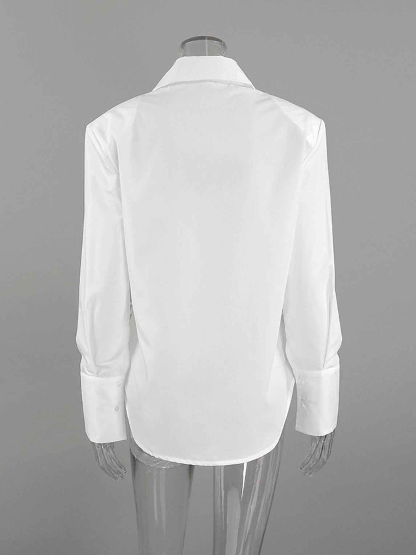 Side Lace Up Button Up Shirt 72044f02fcb44980aefd6f5afb8fbfc8-Max