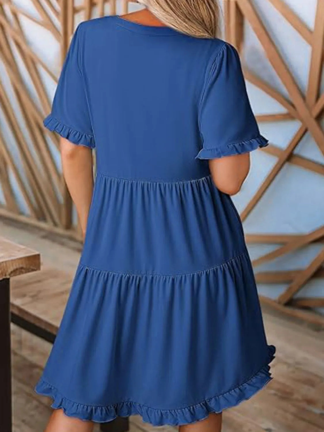 Tiered Notched Short Sleeve Mini Dress 722274fe-2fe9-4718-b0fc-e0d3e2b6e132-Max-Origin