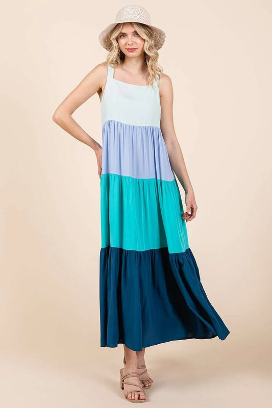 Color Block Tiered Pull-On Maxi Dress 7224ba1298b344dd9584e9714ea47dc4-Max-Origin