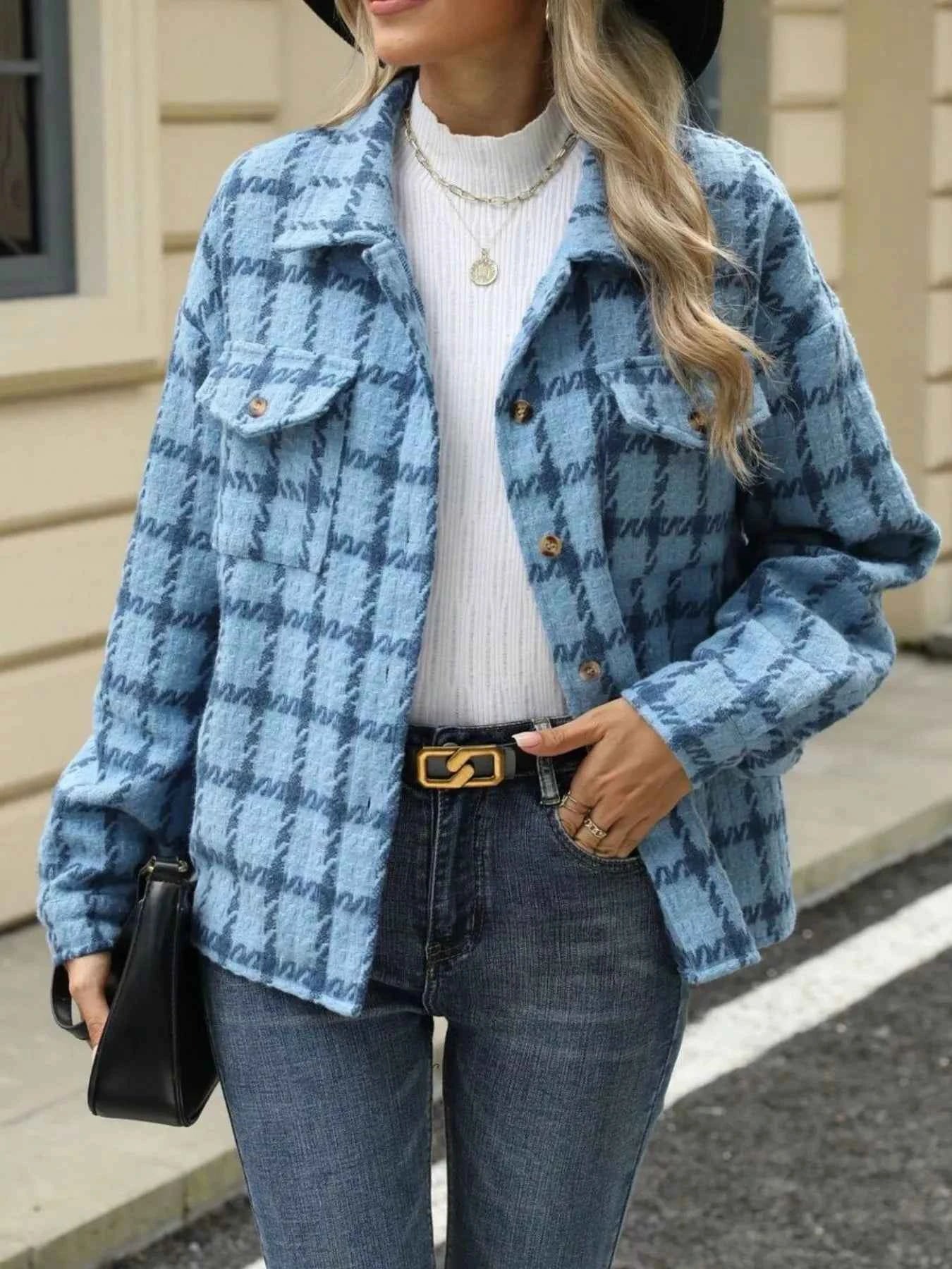 Plaid Button Up Long Sleeve Jacket 7228df94-8d6b-47d6-a1e8-d0e0007e008f-Max-Origin