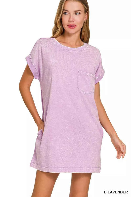 Zenana Premium Cotton Washed T-Shirt Dress B LAVENDER 722de29762aa43dc87cc434ef79c1a22-Max-Origin