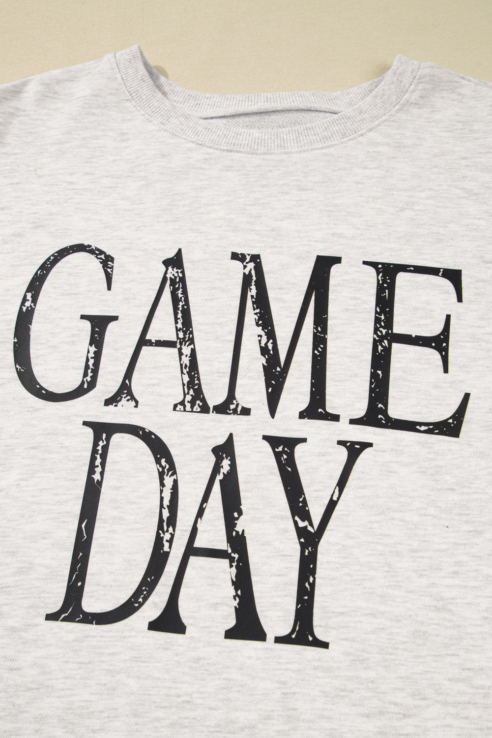 Black GAME DAY Vintage Washed Letter Graphic Baggy Sweatshirt 723f1db12a71752e