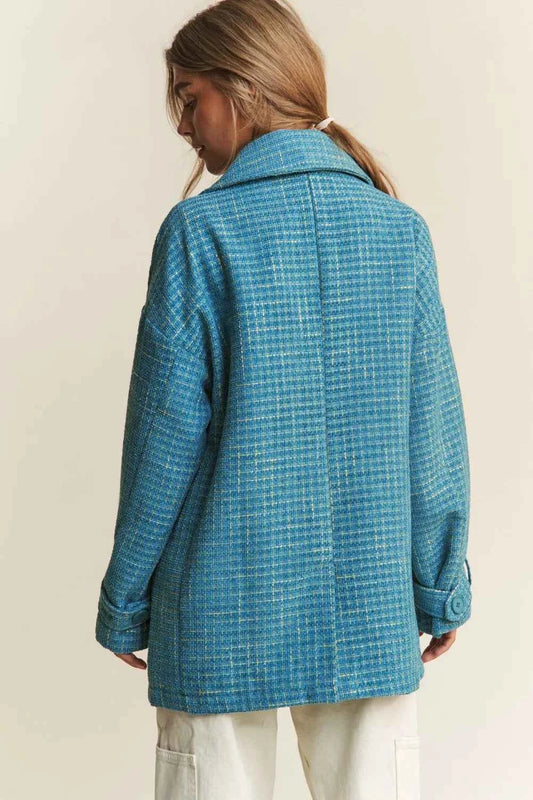 J.NNA Tweed Double-Breasted Long Sleeve Coat 72513083-2d8f-4be3-a645-2c073d0eb8d4-Max