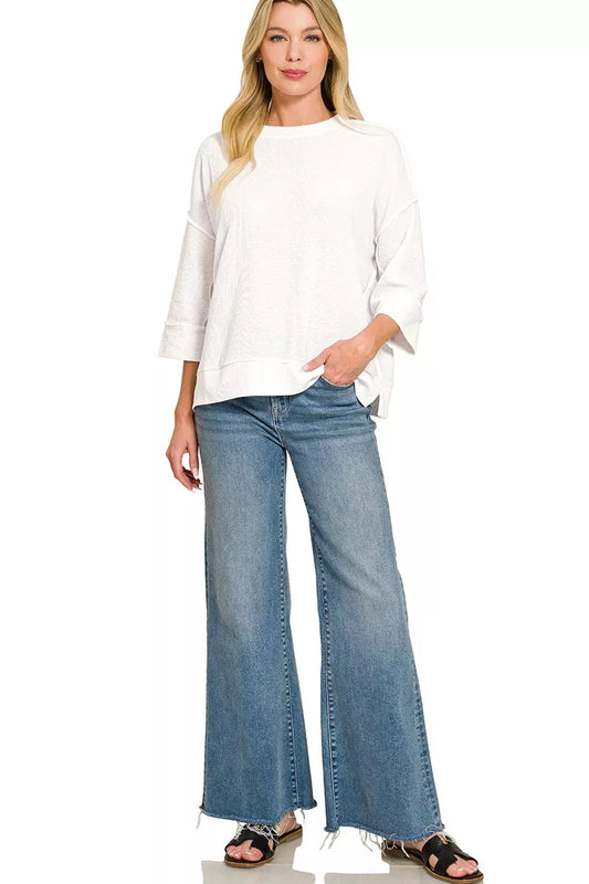 Double Knit 3/4 Sleeve Top 725e9409-082d-4dd4-b285-606932fcba9f-Max-Origin