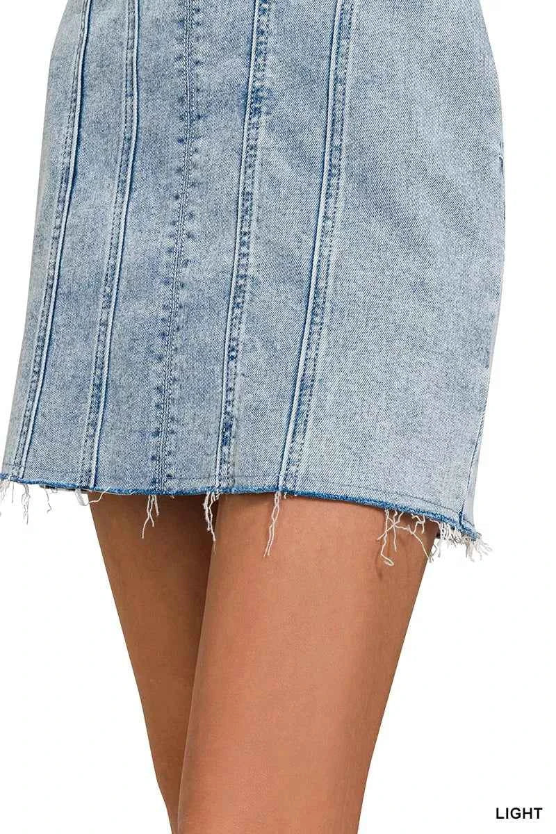 Zenana Spaghetti Strap Exposed Seam Light-Wash Dress 726a2b6ad79b441289720d1ae0b79728-Max-Origin