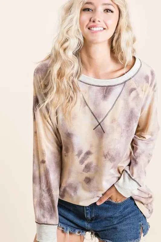 BiBi Tie Dye Terry Pull Over With Contrast Stitching 726de404dbc54071aba9e78b4194a251-Max-Origin