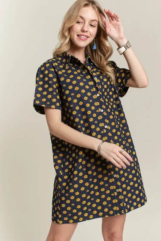ADORA Floral Button-Up Mini Denim Dress 72766fff-892d-44bf-919c-2ff403176cfb-Max