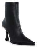Tentia Metallic Pleather Spool Heel Boots Black 727bbeb8-bc68-4521-adee-e0345d04fd88