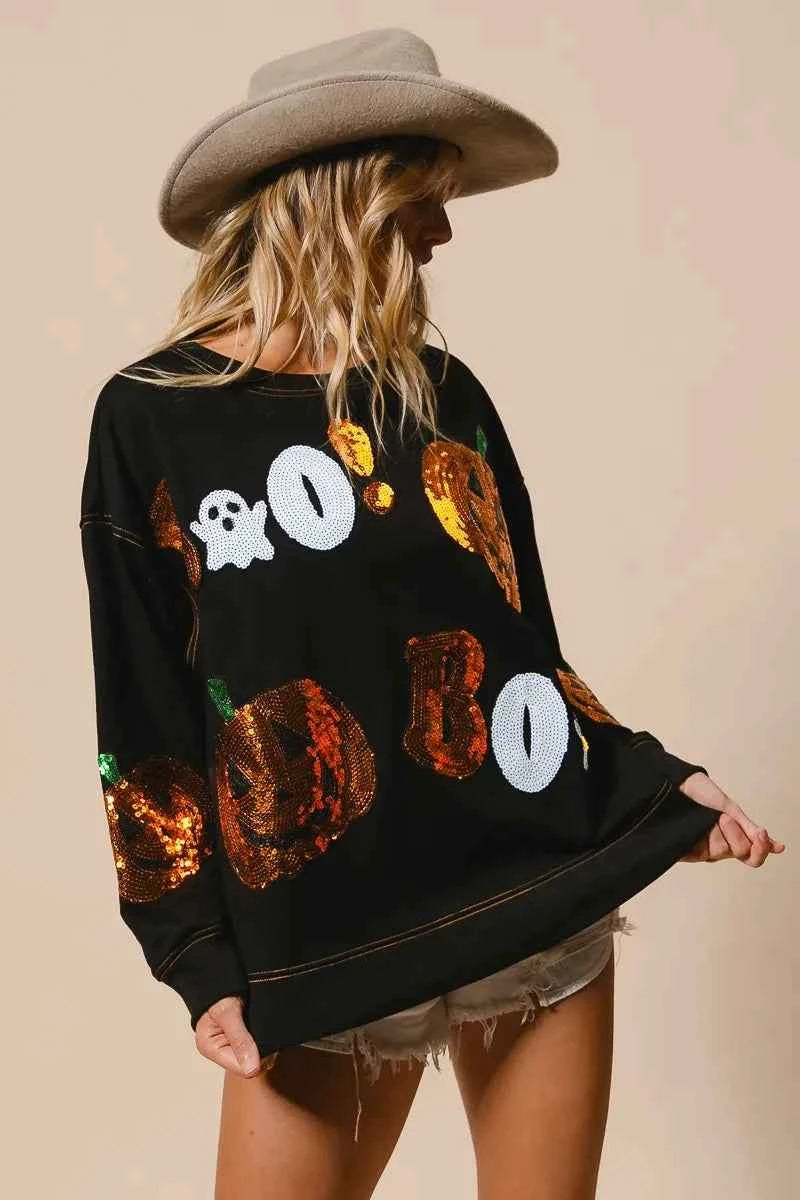 BiBi Halloween Theme Sequin Embroideries Sweatshirt 729113de4029429bad5fc7f16975e028-Max-Origin