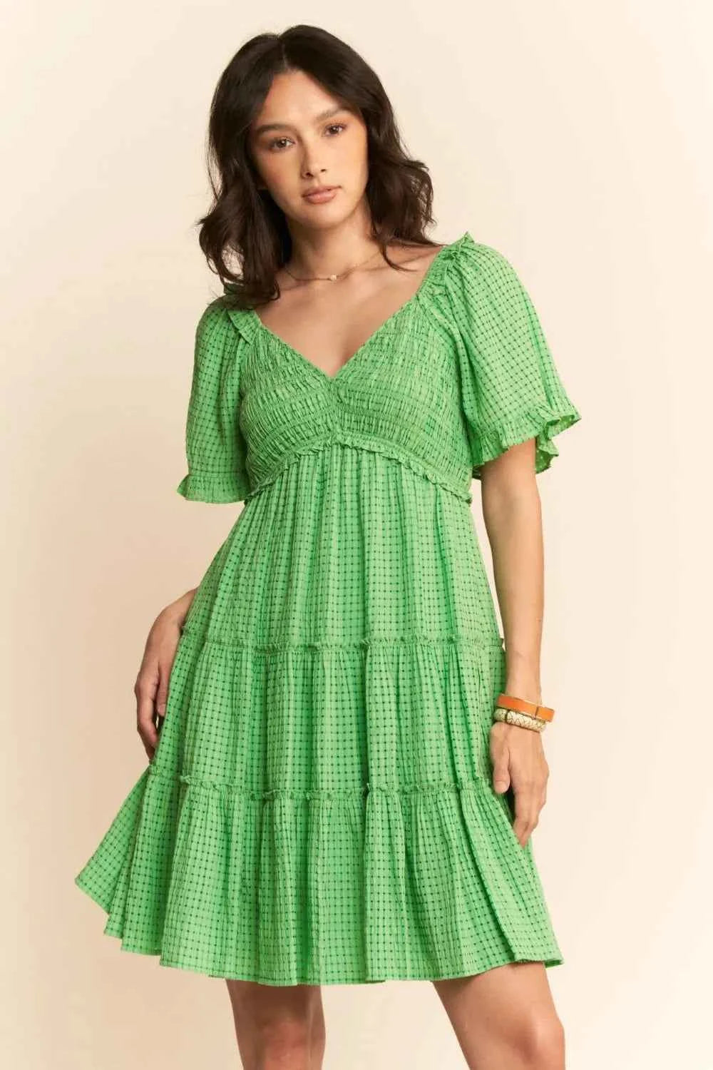 Davi & Dani Jacquard Checker Smocking Tiered Dress 729ee454-909e-4ad0-95e9-62e6f7657d19-Max-Origin