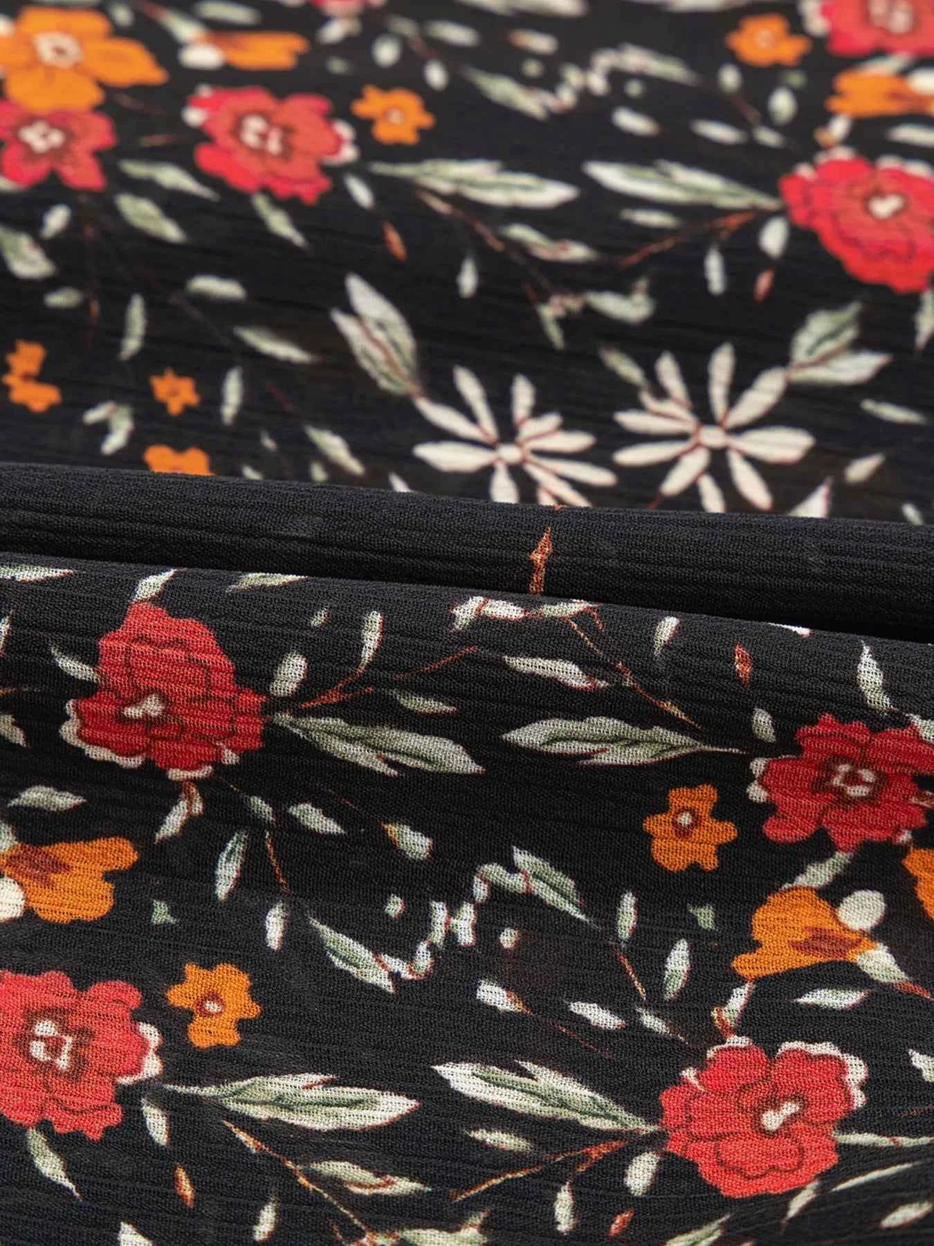 Floral Print Lantern Sleeve Loose Shirt 72a4cb26bab74c5f8d6a01062d8e0e45-Max-Origin