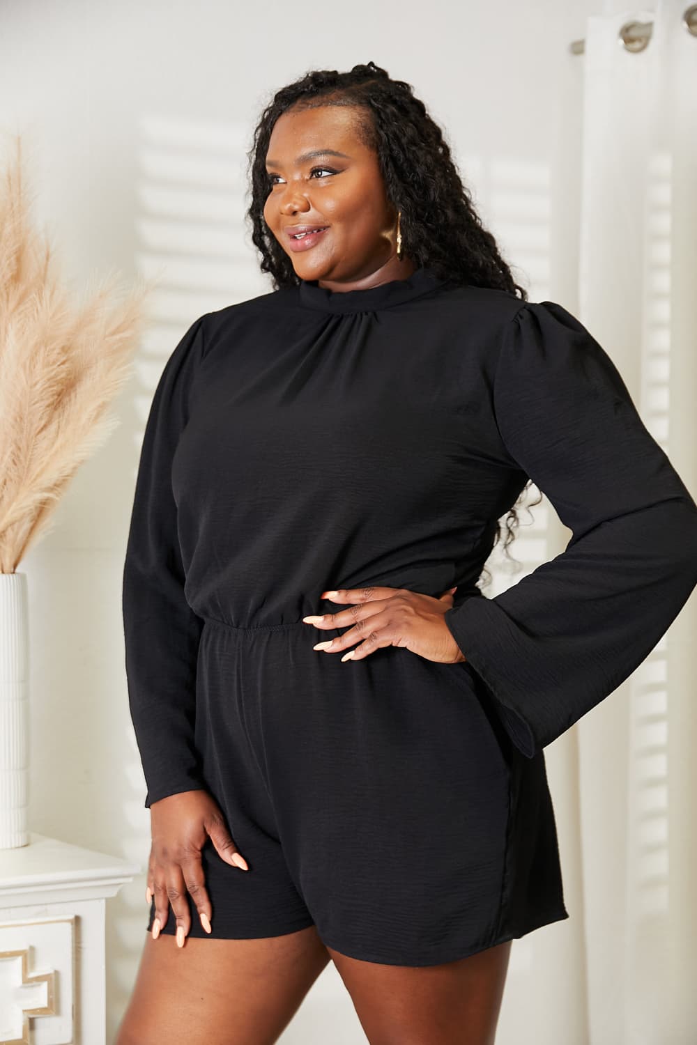 Culture Code Full Size Open Back Romper with Pockets 72b37c7a40004e6f8f3043c7cd88239f-Max