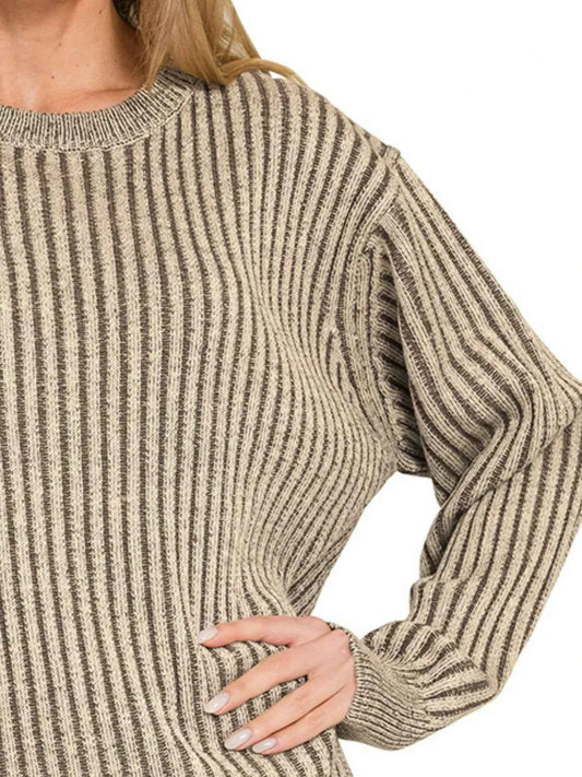 Zenana Curved Hem Two-Tone Ribbed Sweater 72c1ee15-e6cd-44d2-a6fa-c67f3460076e-Max-Origin