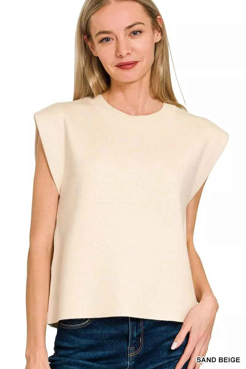Zenana Round Neck Viscose Sweater Vest SAND BEIGE 72d511a0b1e64789ad050219b18d9852-Max-Origin