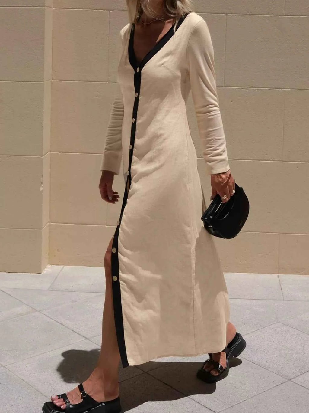 Contrast Trim Button-Down Midi Dress 72eb918b-17dd-45a0-849f-51f8caaed83e-Max-Origin