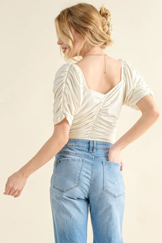 Buttery Soft Ruched Jersey Bodysuit - 100% Polyester 72f4f6c9f98e41319703e006d780aaf1-Max-Origin