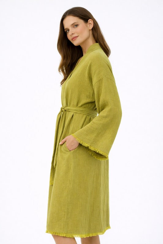 Cotton Muslin Robe, Lightweight Kimono Lounge Robe for Women As Shown 72fda513-6e9b-4ef9-8946-04ab3cd3b9bc
