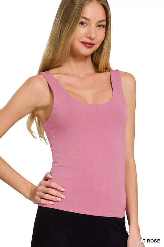 Double Layered Double Scoop Tank Top LT ROSE 730107b2-fe74-43e4-9cc6-7556cd82a820-Max-Origin