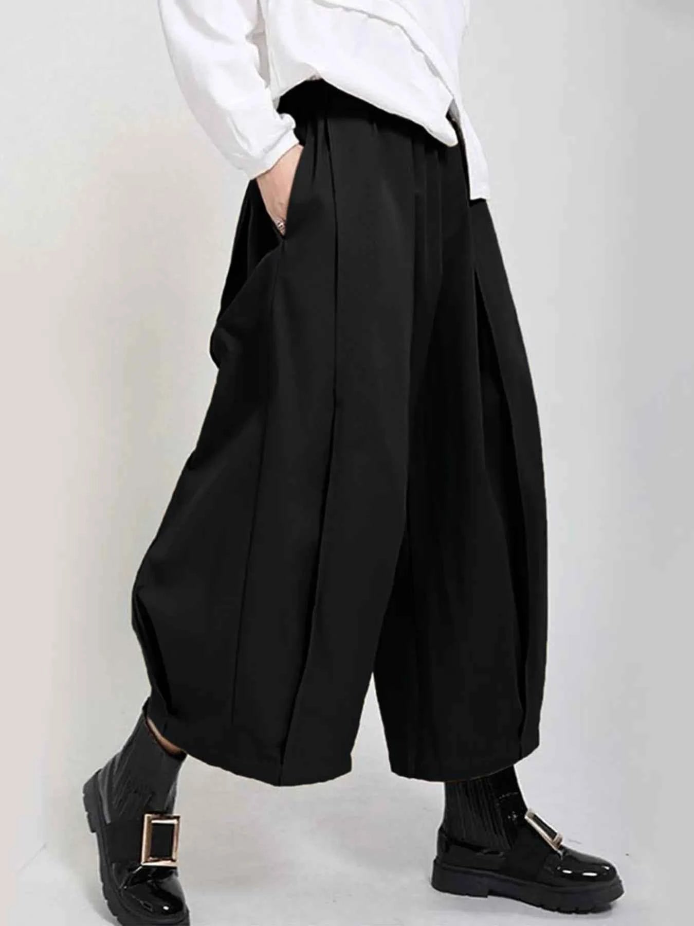 Plus Size Wide Leg Pleated Detail Cropped Pants Black 73046f6d-d63d-4ab5-9aa5-3d2f8423c288-Max-Origin