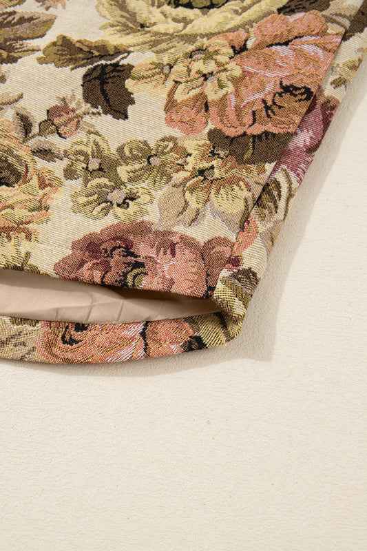 Floral Waffle Knit Patchwork Chest Pocket Buttoned 730abcc7-8d1c-4061-8e7e-1e6e7c31a209